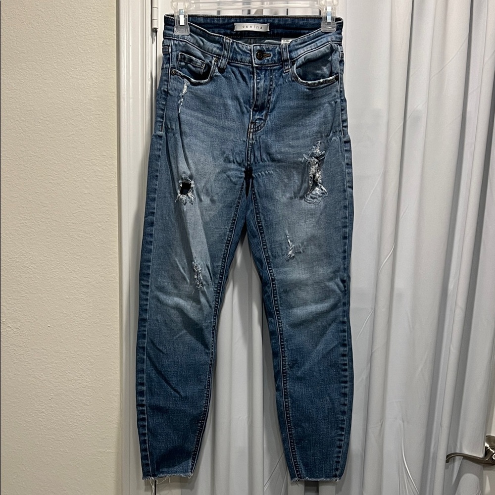 Eunina High Waisted Blue Skinny Jeans